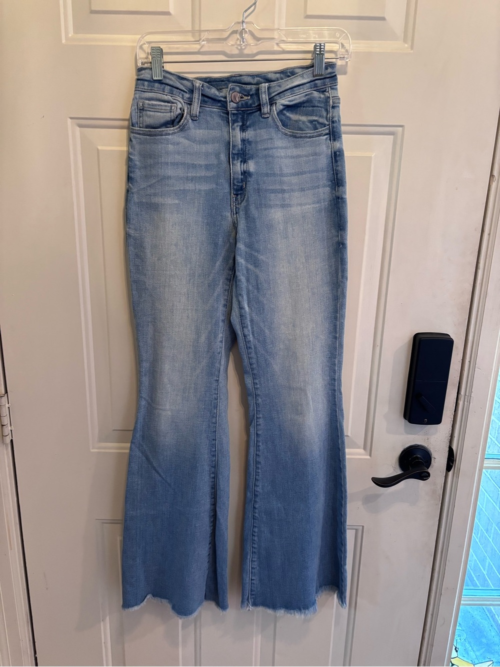 KanCan Light Blue High-Rise Wide Leg Jeans Raw Hem - Picture 3 of 6
